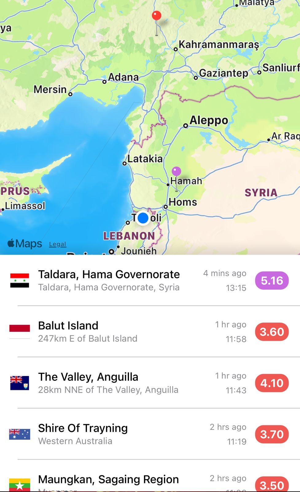 زلزال يضرب حماة بقوة 5.2 درجات... شعر به سكان الشمال وبيروت